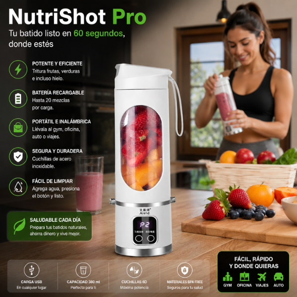 NutriShot Pro - Tu batido listo en 60 segundos, donde estés