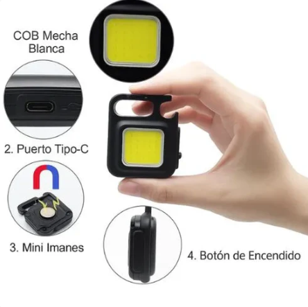 Linterna Led Cob 800 Lumens Llavero usb