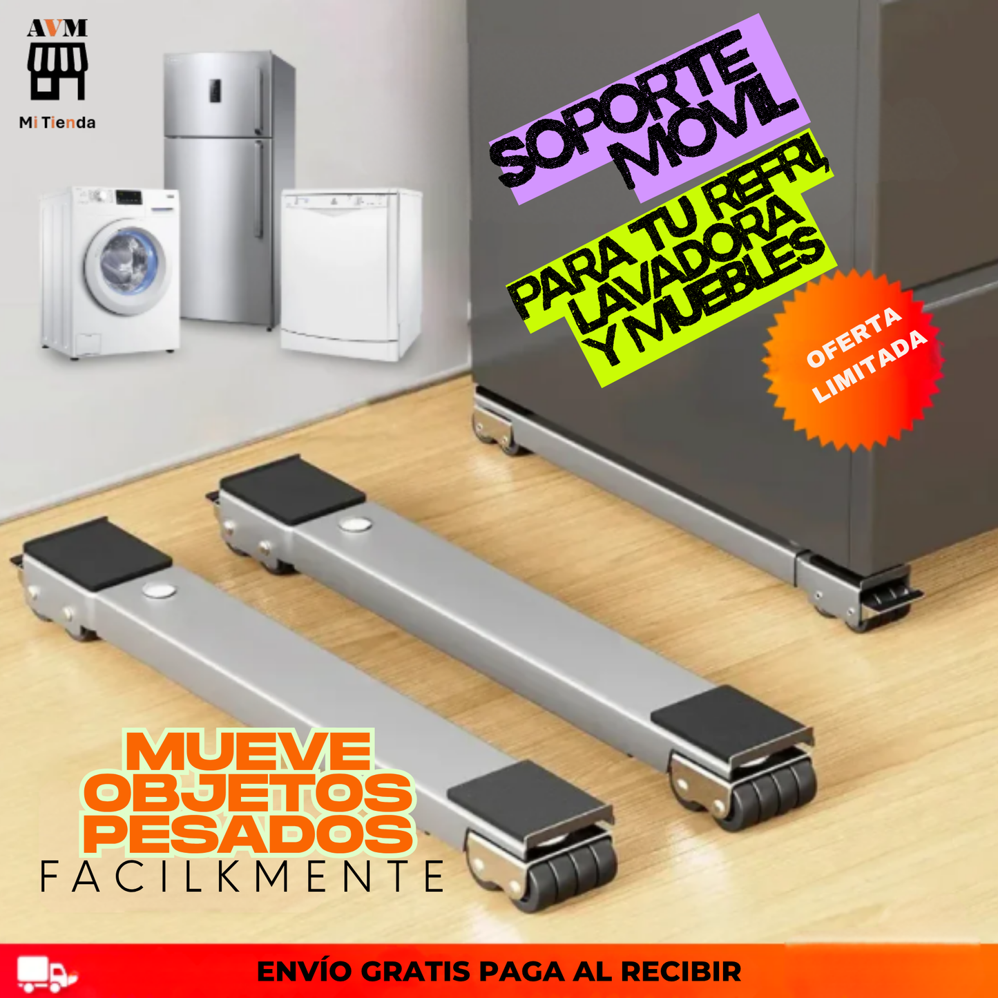 RollEase Pro - Mueve Tu lavadora y Refri donde tú quieras