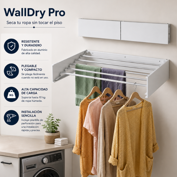 WallDry Pro - Seca tu ropa sin tocar el piso