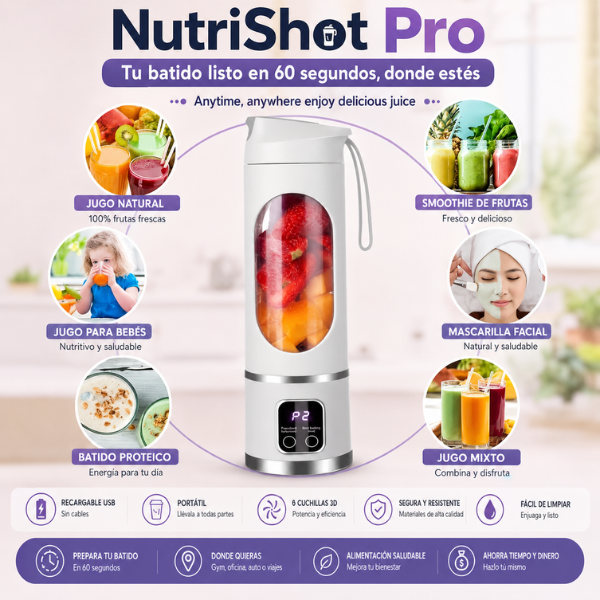NutriShot Pro - Tu batido listo en 60 segundos, donde estés