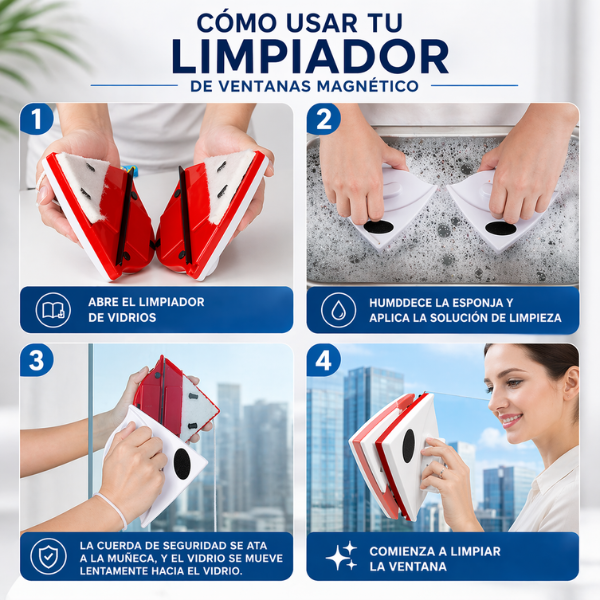 WinMag Pro - Vidrios limpios desde adentro, sin riesgo