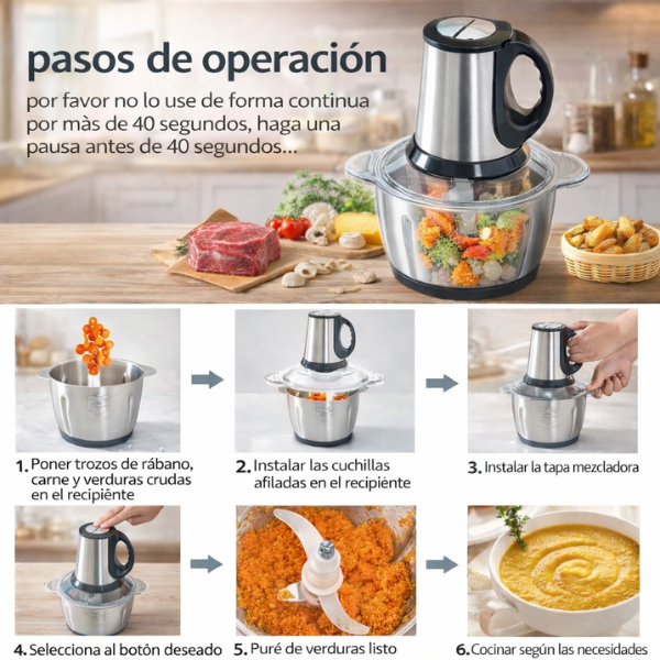 NutriPro - Pica carne y verduras sin esfuerzos
