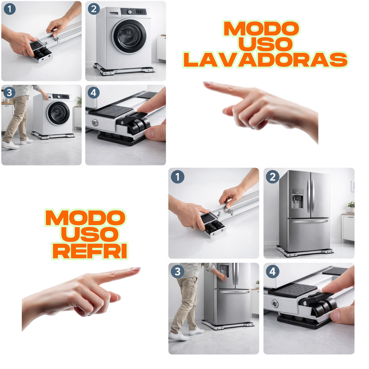 RollEase Pro - Mueve Tu lavadora y Refri donde tú quieras